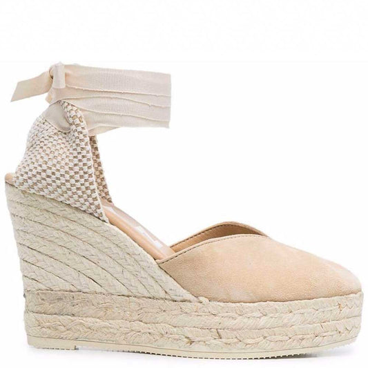 LM - Manebì heart-shaped wedge espadrilles champagne