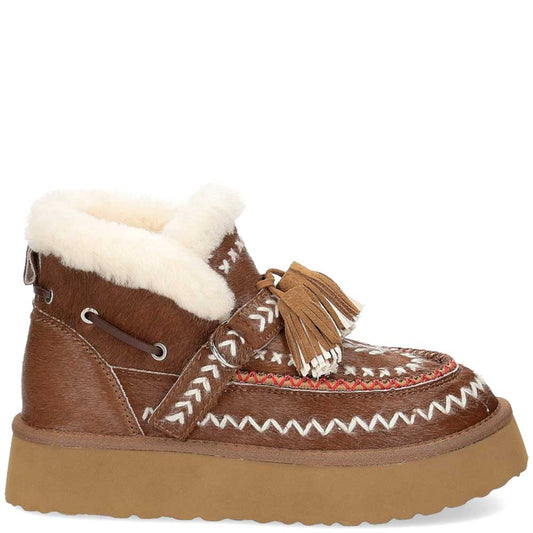 LM - NAN-KU Stivaletto Tween camel con nappine