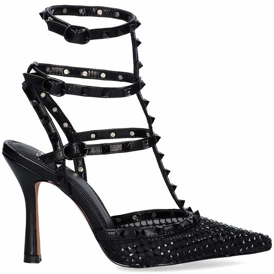 LM - Tacco Amanda nero con borchie e strass