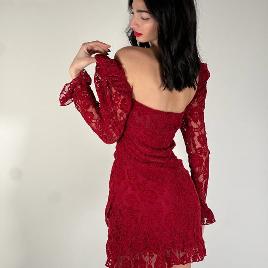 OF - ODI ET AMO Abito Ross pizzo bordeaux