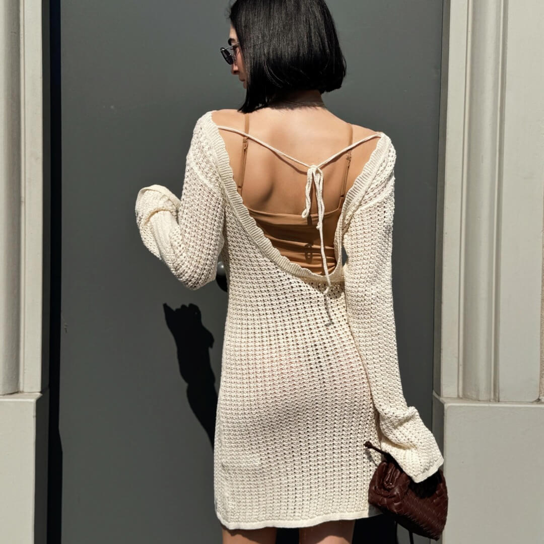 OF - Hinnominate Abito corto in maglia traforata