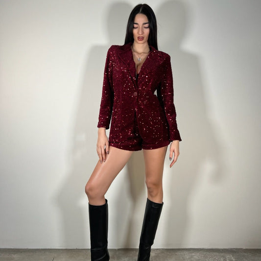 LM - Blazer Milla paillettes bordeaux
