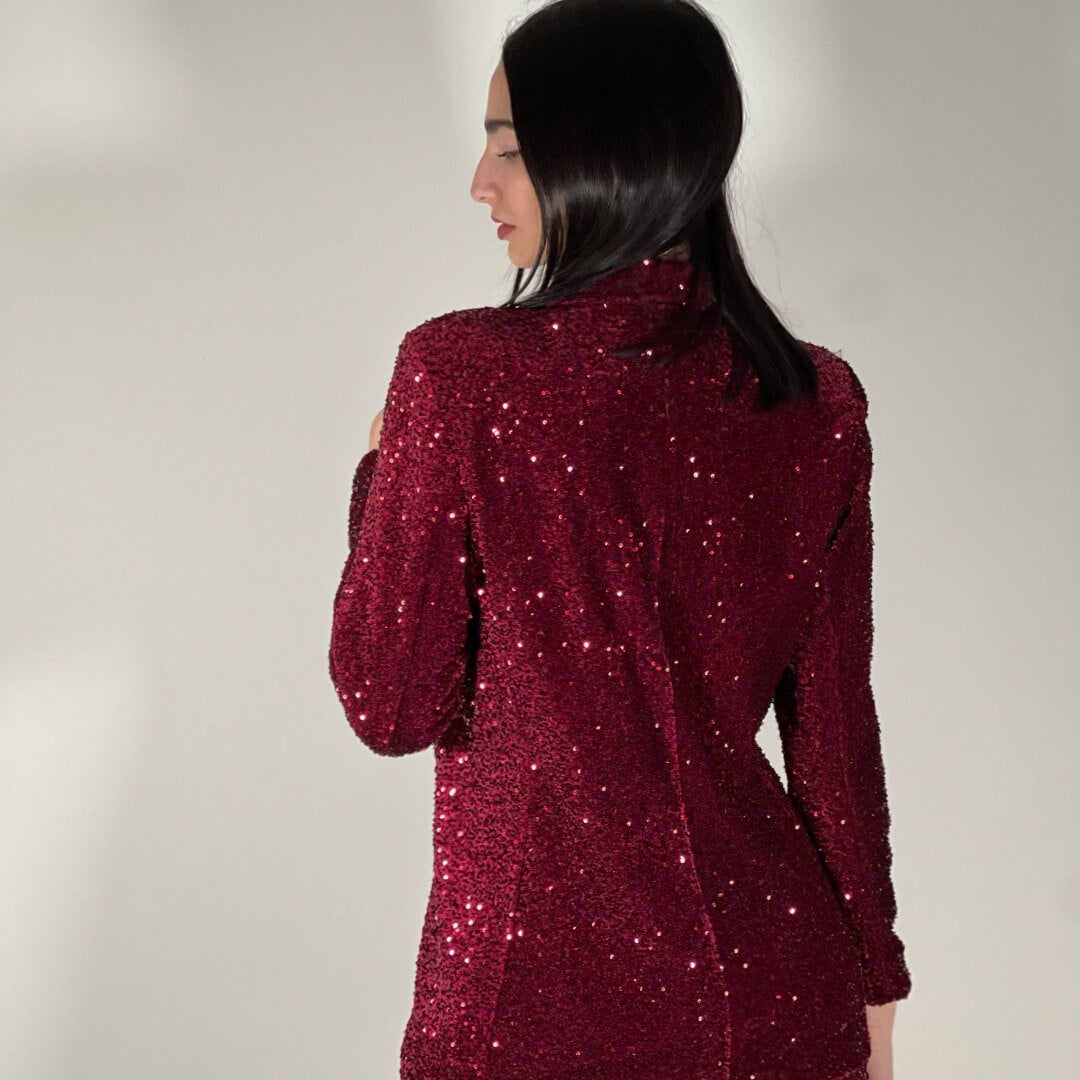 LM - Blazer Milla paillettes bordeaux