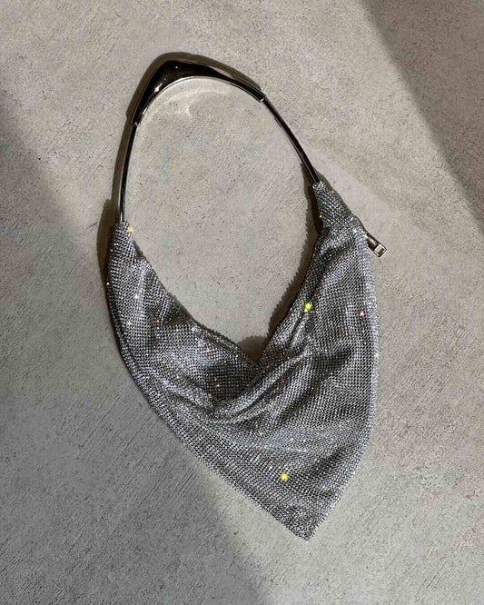 OF - Borsa Clear strass argento