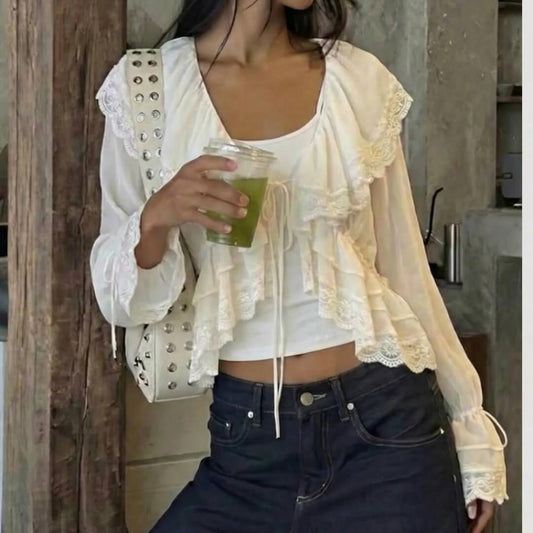 LM - Camicia Sveva rouches beige