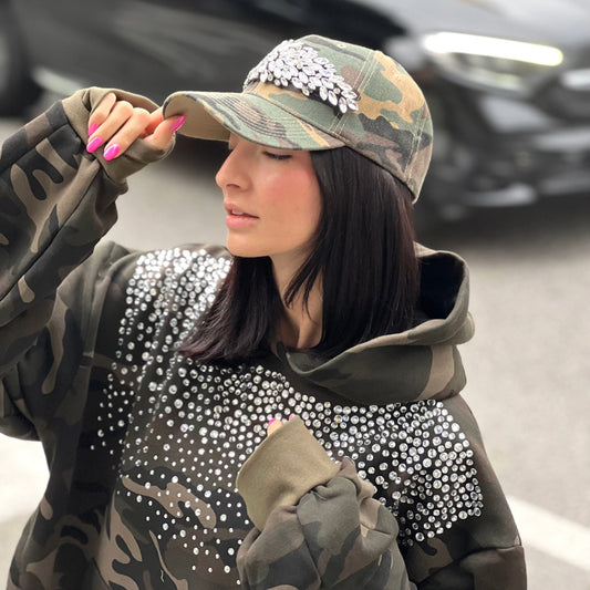 OF - Cappello Riri mimetico con pietre