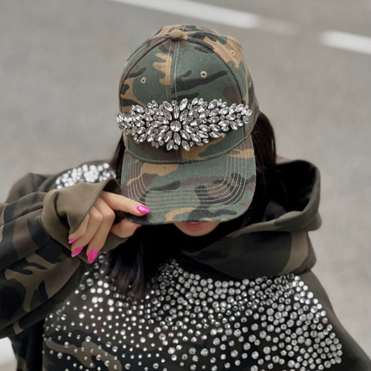 LM - Cappello Riri mimetico con pietre