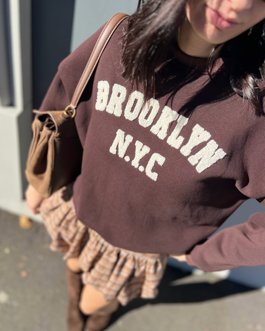 OF - Felpa Brooklyn marrone