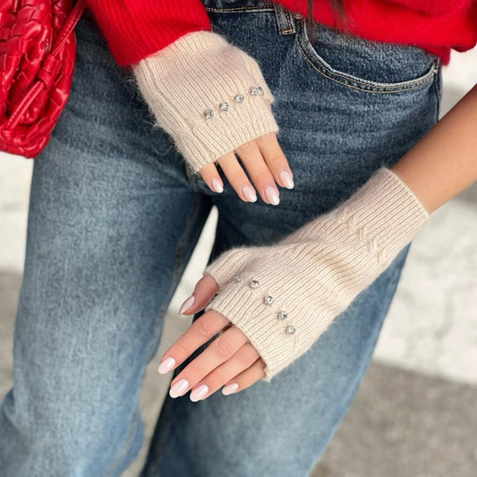 LM - Guantini Lux beige con pietre