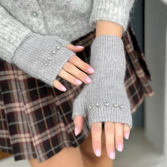 LM - Guantini Lux grigio con pietre