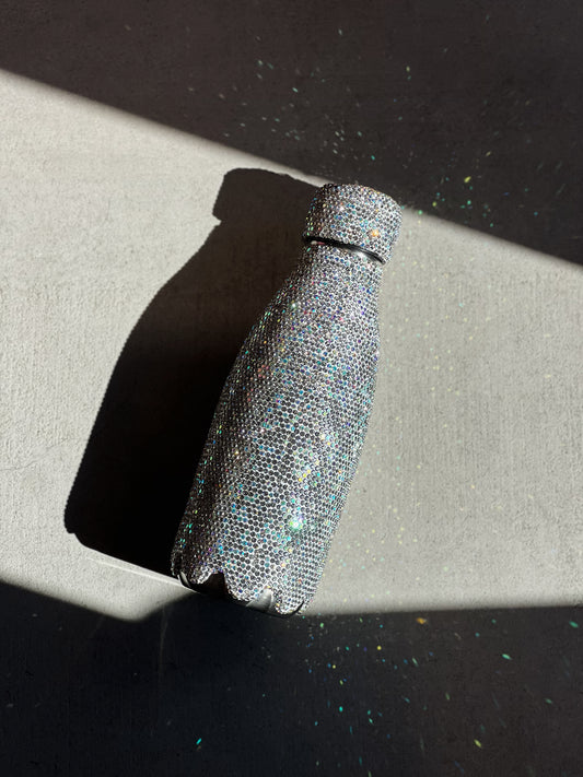 LM - Borraccia strass argento pavè