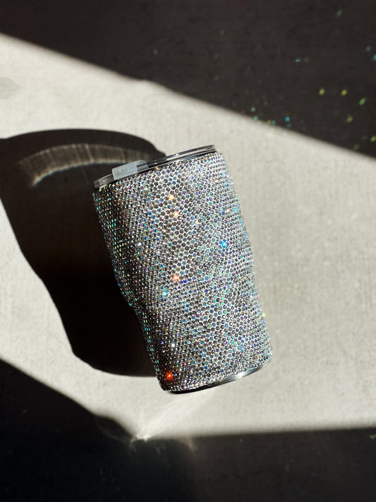 OF - Travel Tumbler strass argento pavè