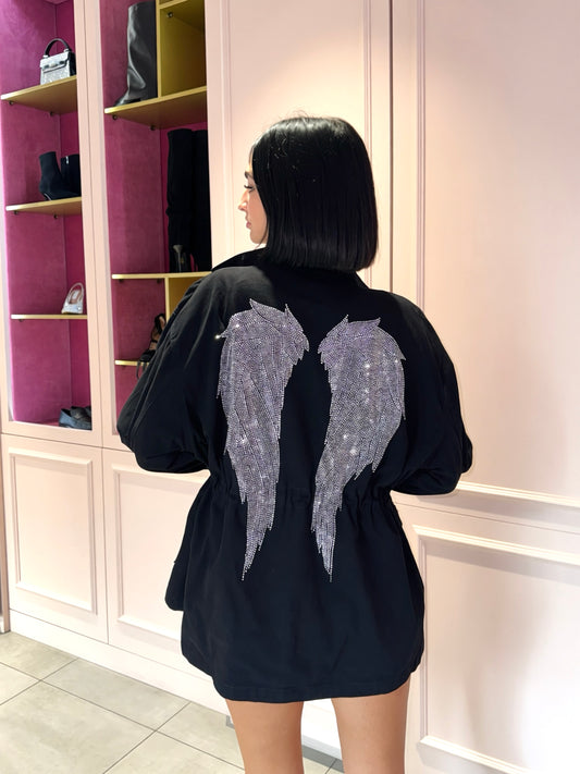 LM - Giacca Angel con ali strass e patch