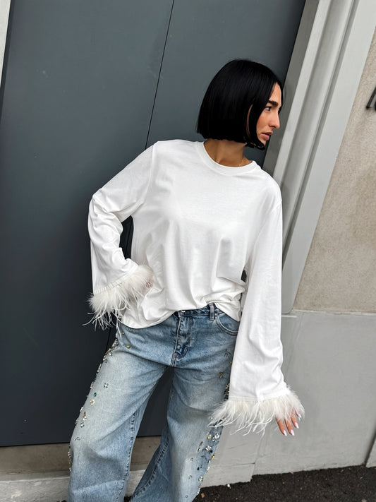 OF - LUMINA T-shirt Plume bianco