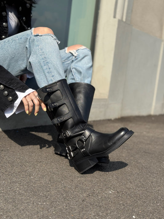 OF - Biker Dua nero con fibbie