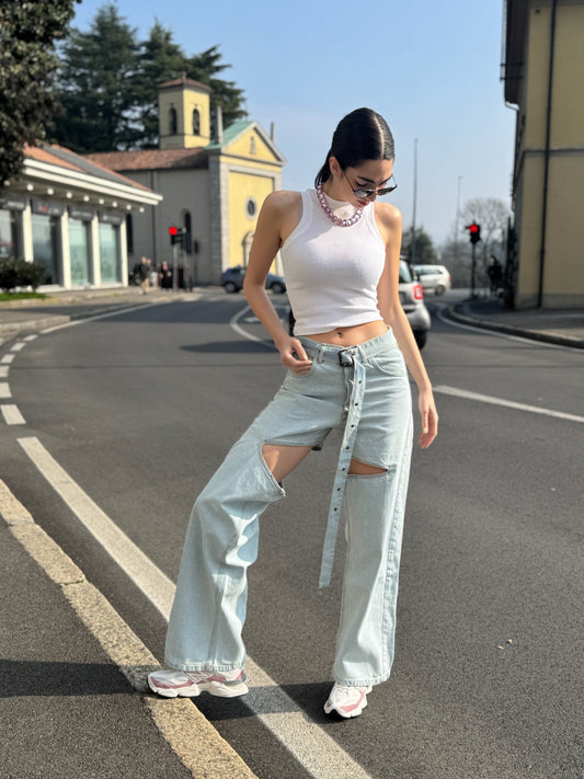 LM - Jeans Kyoto light denim con aperture