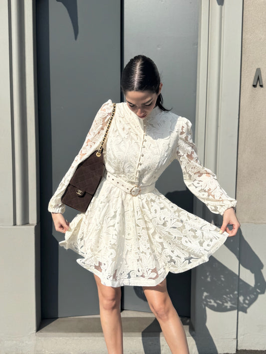 LM - Abito Caroline pizzo con cintura