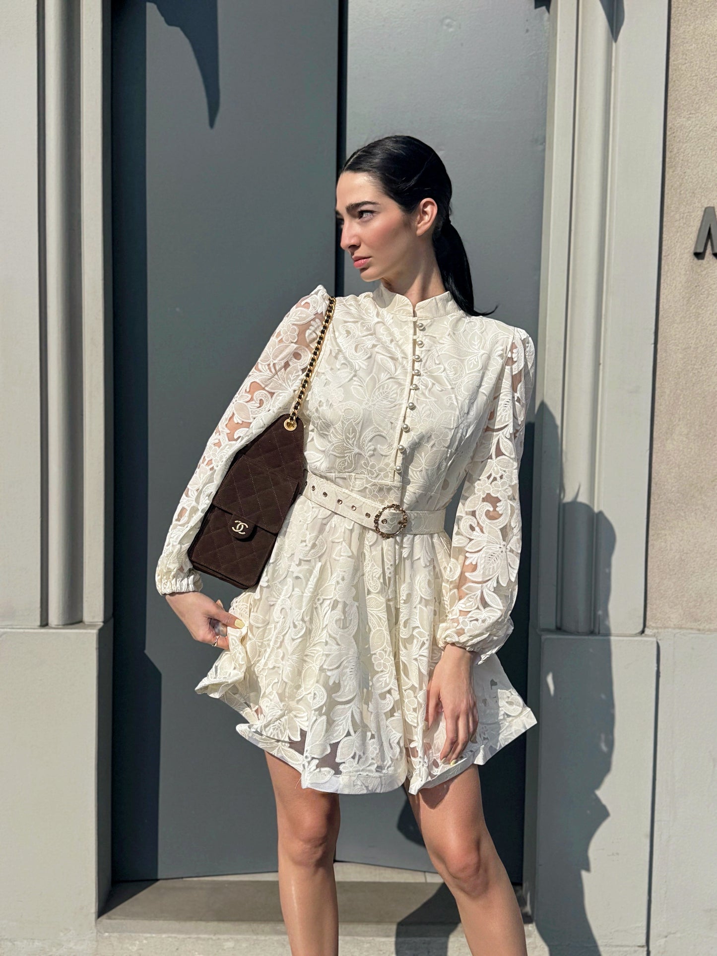 LM - Abito Caroline pizzo con cintura
