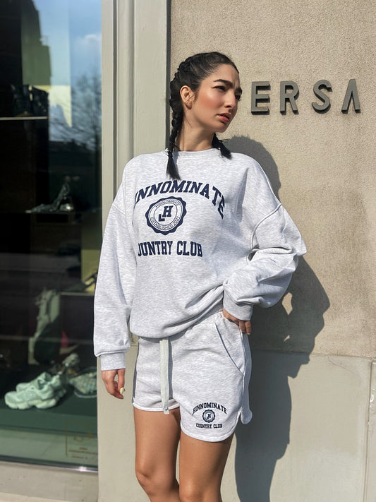 OF - Hinnominate Shorts in felpa grigio melange