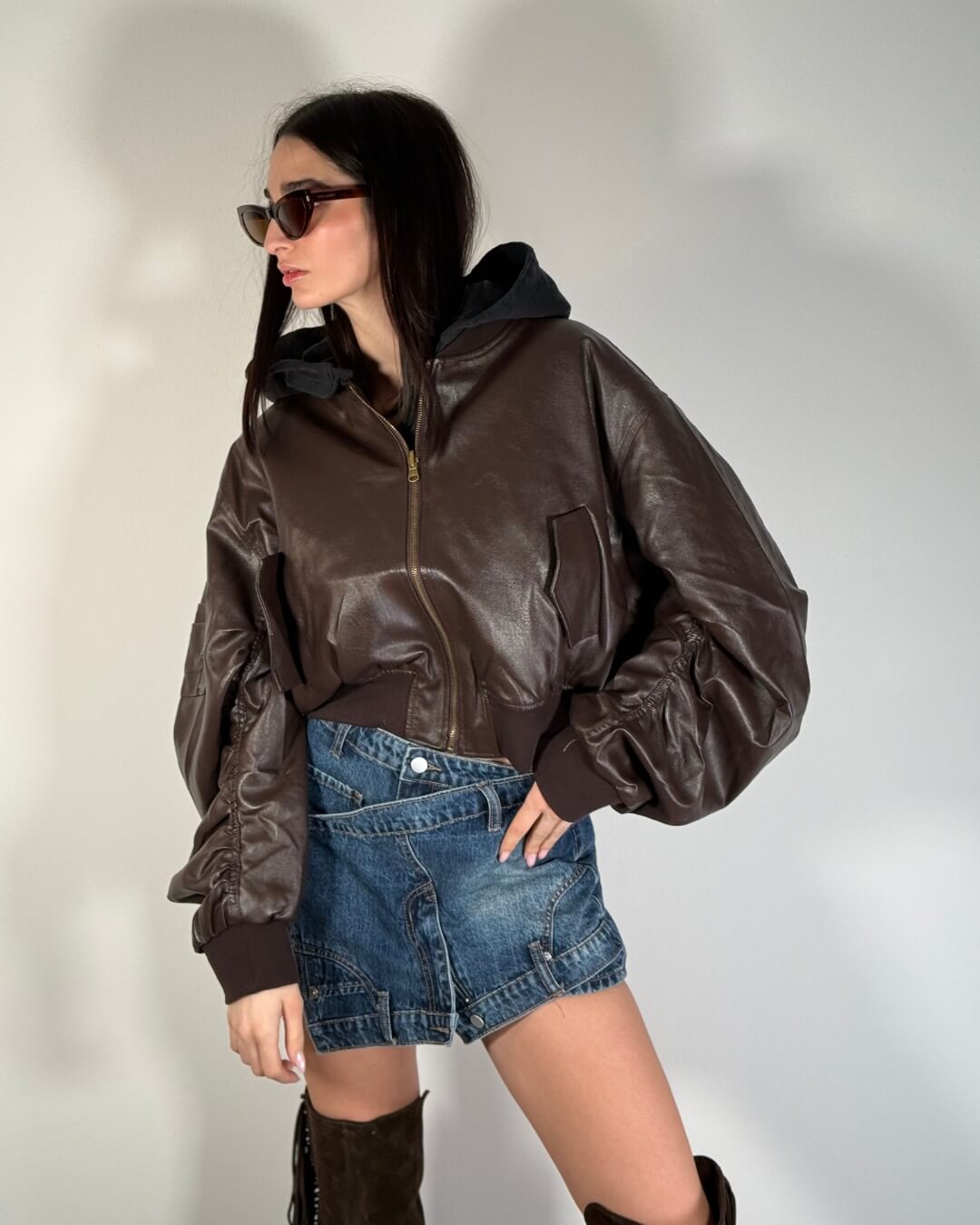 Bomber Attila reversibile marrone/nero