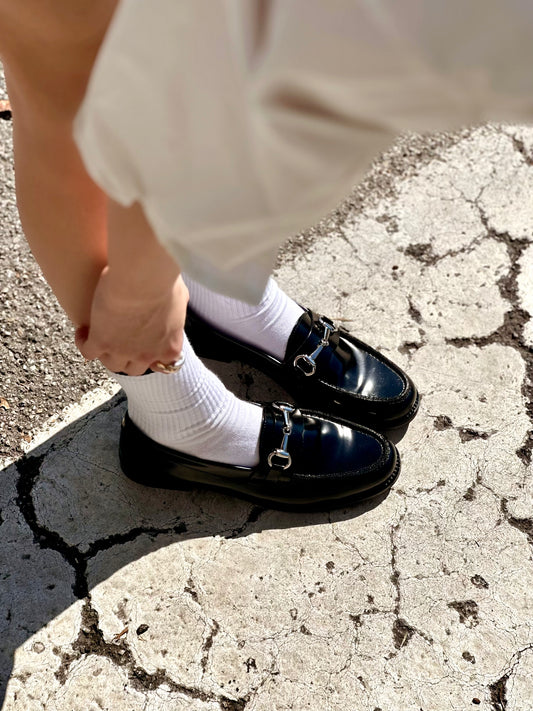 OF - Mocassino Jordi nero con accessorio argento