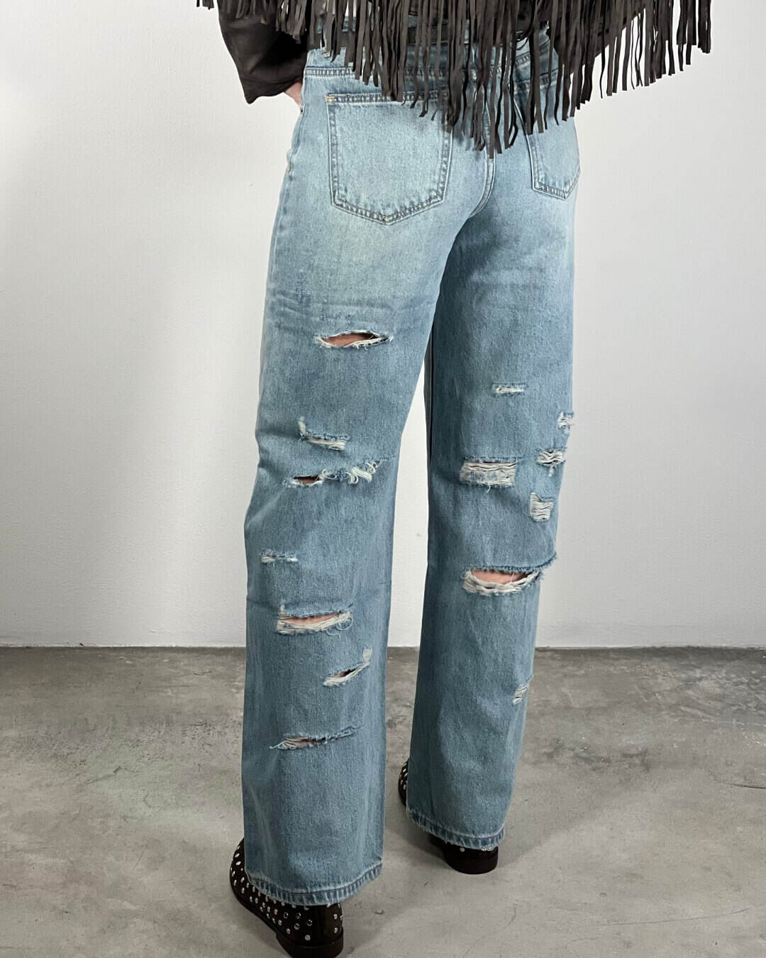 OF - Jeans Alba strappi sul retro