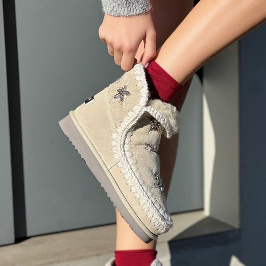 OF - MOU Eskimo wool stars rhinestones silver birch