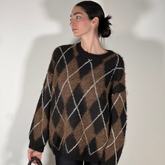 OF - Maglione Ron quadri choco