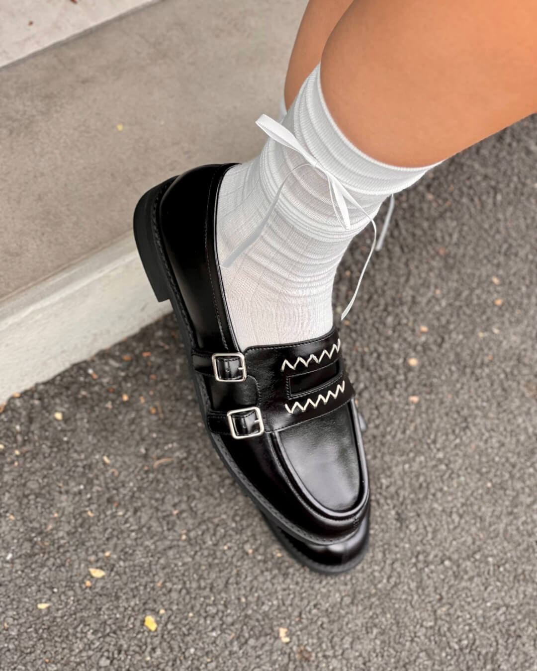 OF - Mocassino Gon nero con fibbie