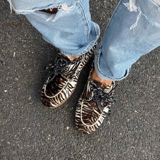 OF - Mocassino Zoe stringato animalier