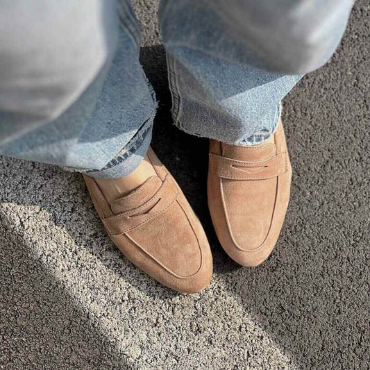 OF - Mocassino Morgana suede mandorla