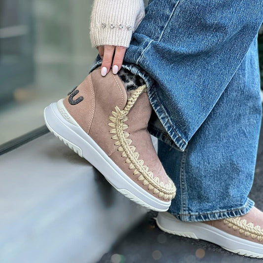 OF - Mou eskimo jogger glitter logo camel