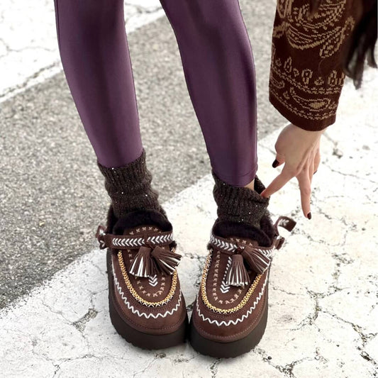 OF - NAN-KU Sabot Clary platform coffee con laccio