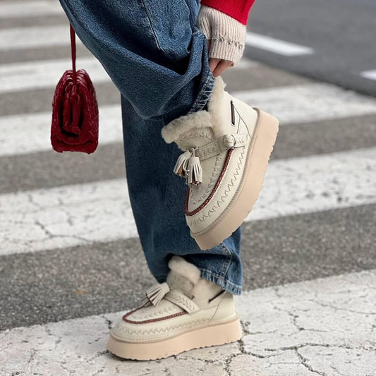 OF - NAN-KU Stivaletto Tween white con nappine