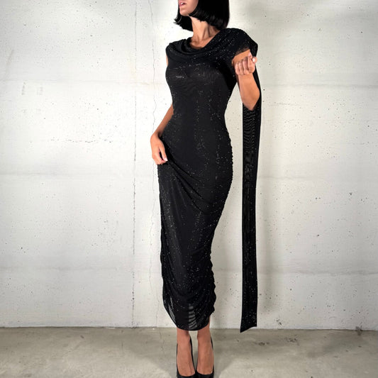 LM - ODI ODI Abito Follonica nero con strass