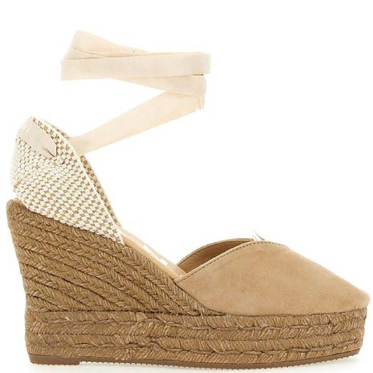 LM - Manebì heart-shaped wedge espadrilles vintage taupe on tone