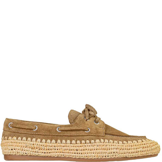 LM - Mocassino Maxi taupe e raffia