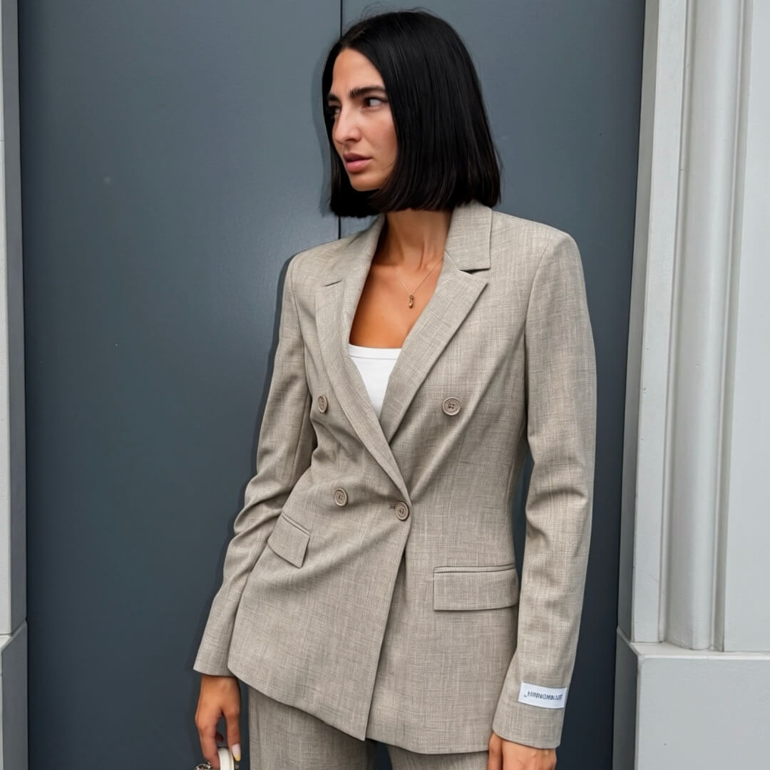 Hinnominate Blazer doppiopetto poliviscosa beige
