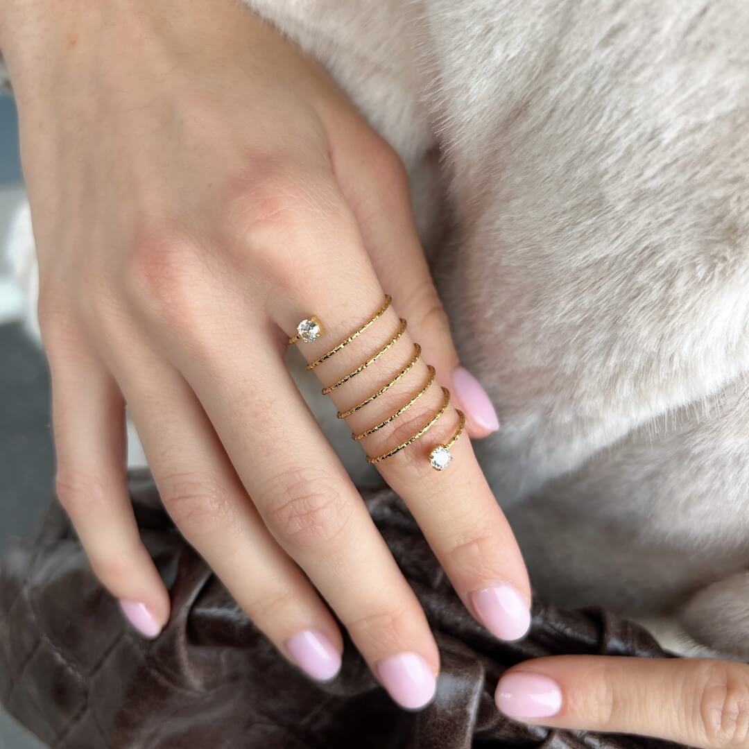 OF - Anello Gioia acciaio oro