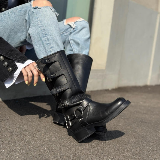 OF - Biker Dua nero con fibbie