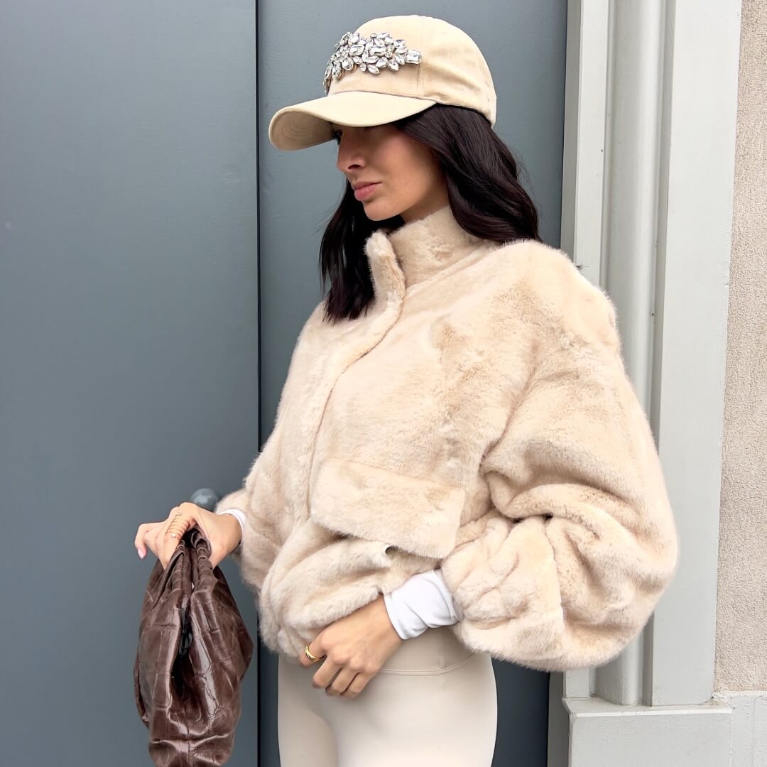 OF - MIA BAG Pochette stampa cocco pelle marrone