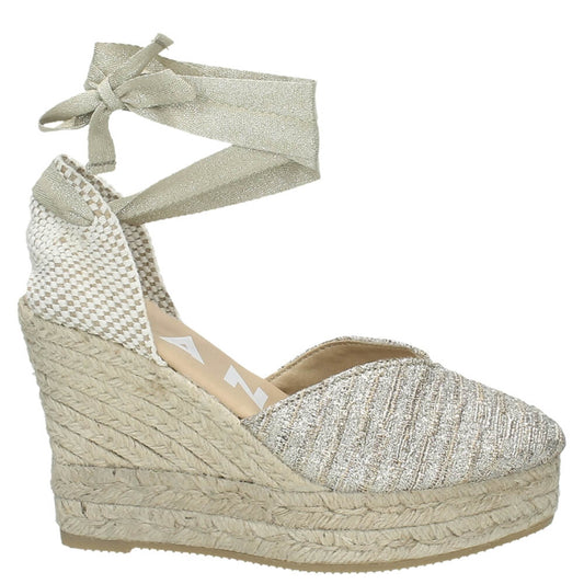 LM - Manebì heart-shaped wedge espadrilles lurex gold