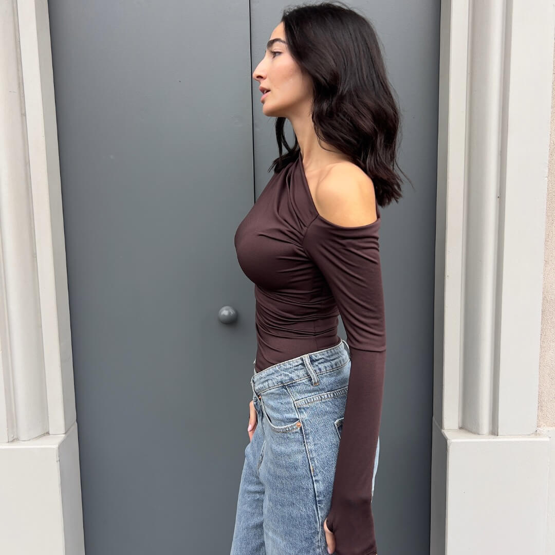 OF - Top Kim marrone