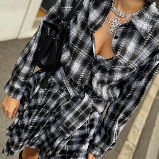 OF - Set completo Ines quadri grigio/nero