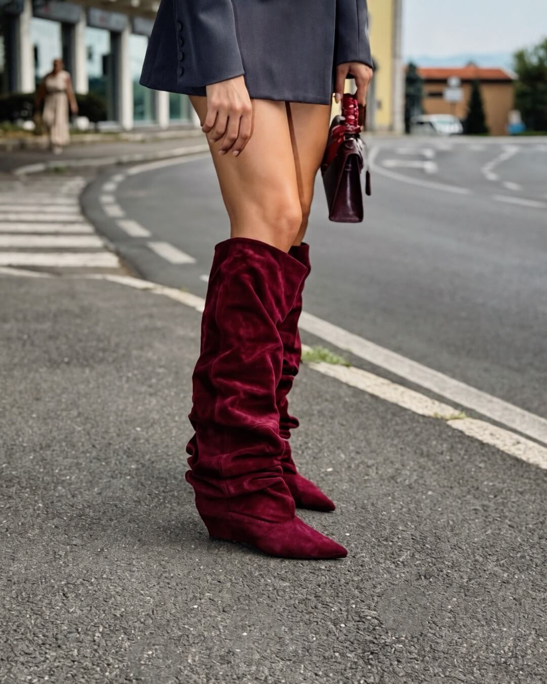 OF - Stivale Alessandra camoscio bordeaux