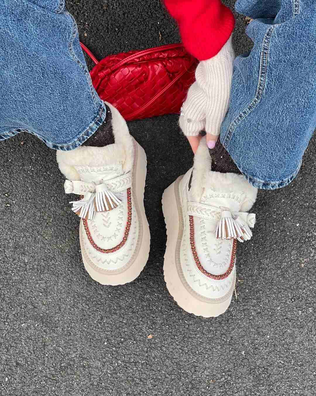 OF - NAN-KU Stivaletto Tween white con nappine