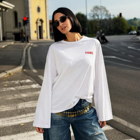 OF - T-shirt Time bianca