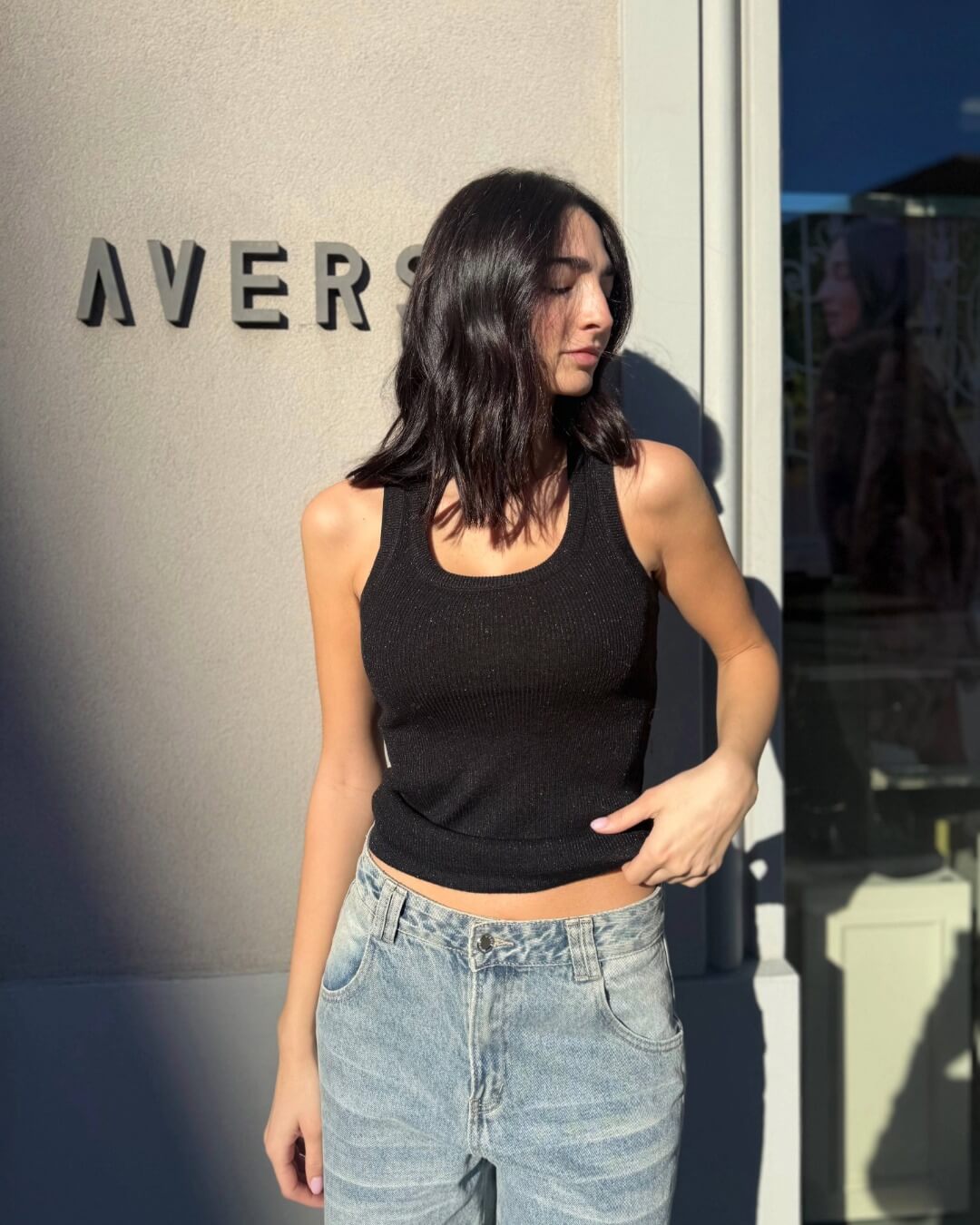 OF - Top Evy lurex nero