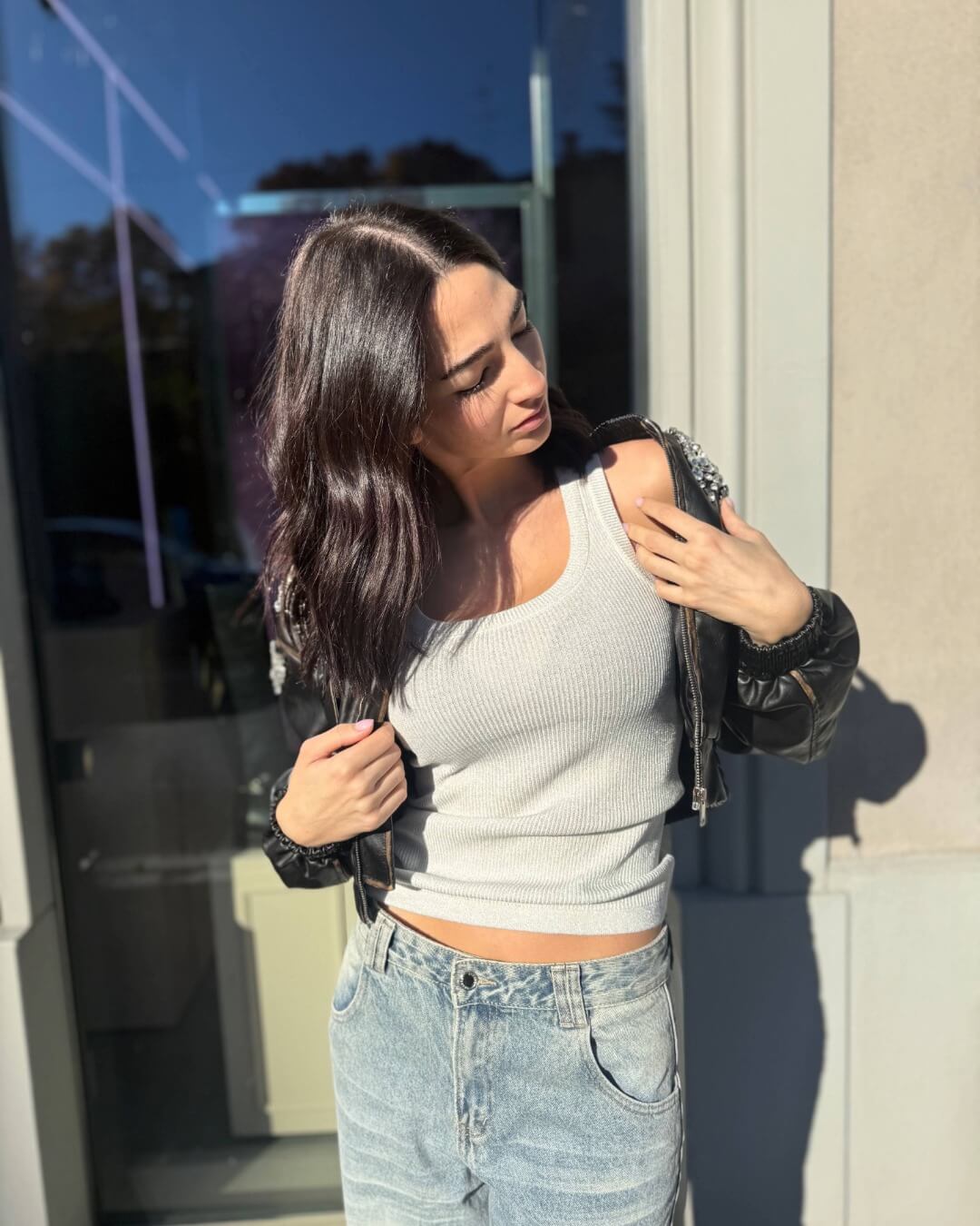 OF - Top Evy lurex bianco