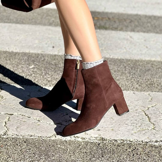 OF - Tronchetto Donatella suede testa di moro